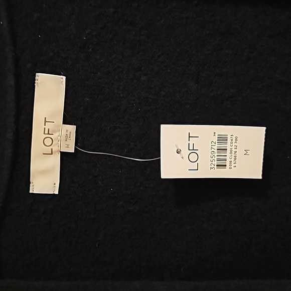 Loft supersoft cardigan sweater dress sz medium navy blue cream stripe new - Picture 7 of 8